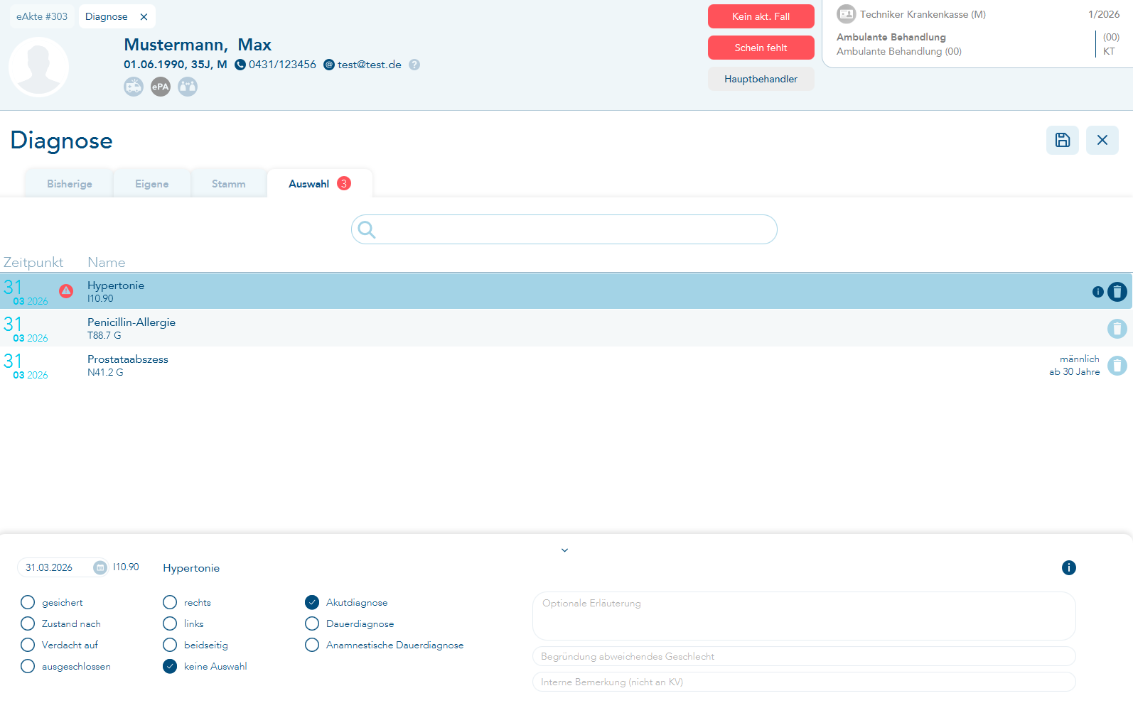 ausgewählte Diagnosen