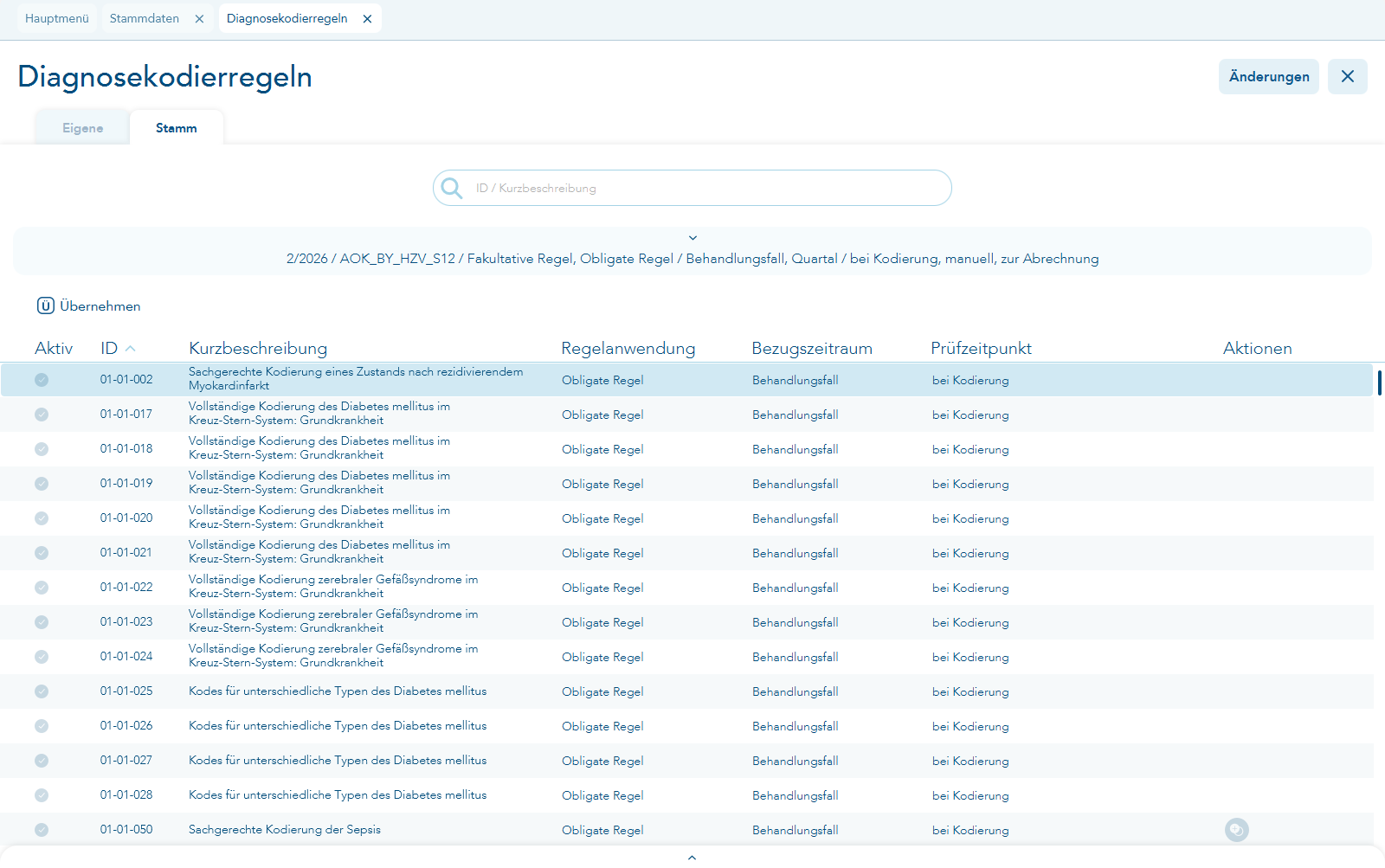 Stamm der Diagnosekodierregeln