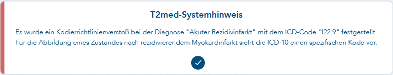 Systemhinweis Kodierrichtlinienverstoß