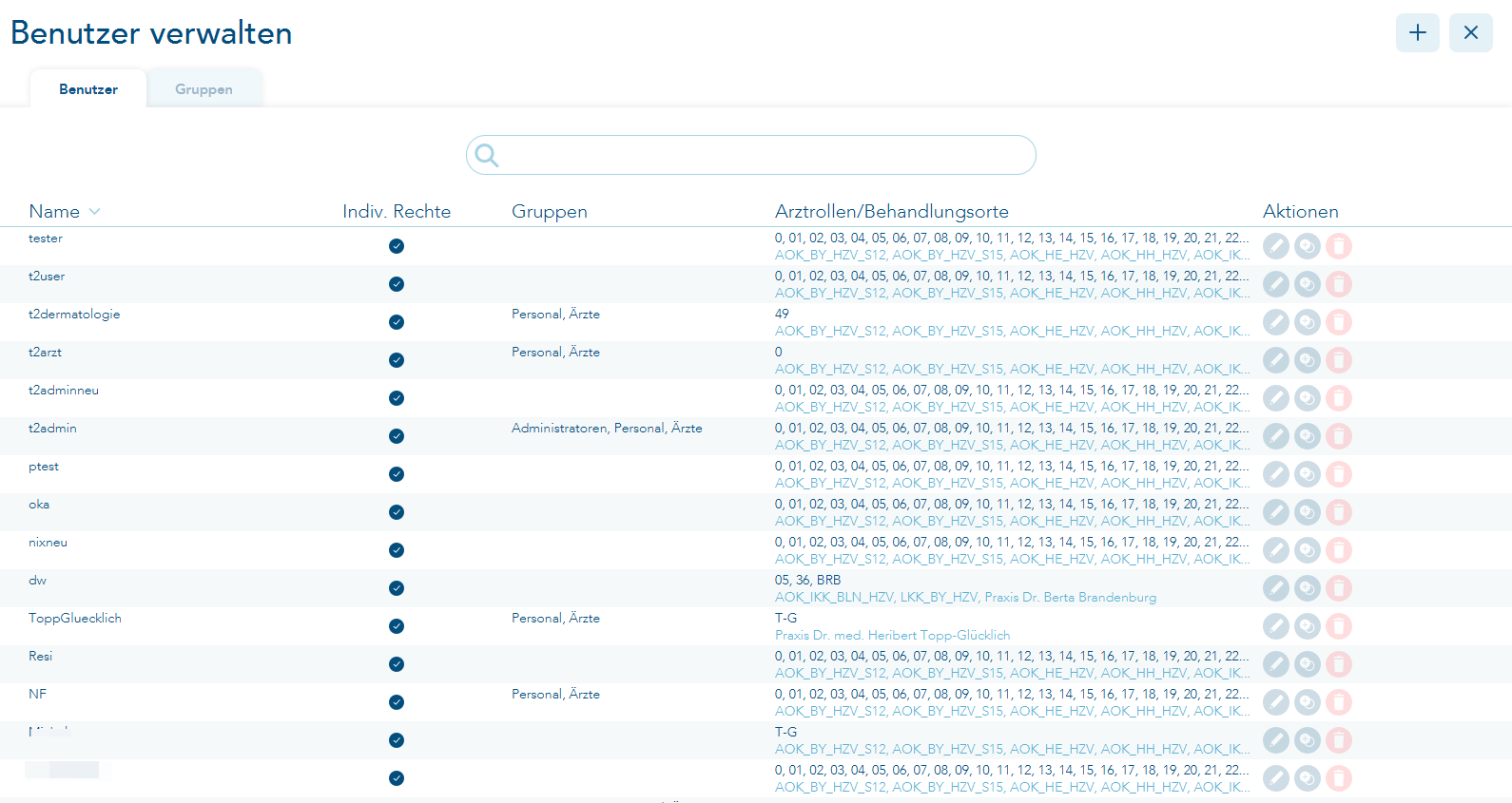 Aufruf Benutzerverwaltung