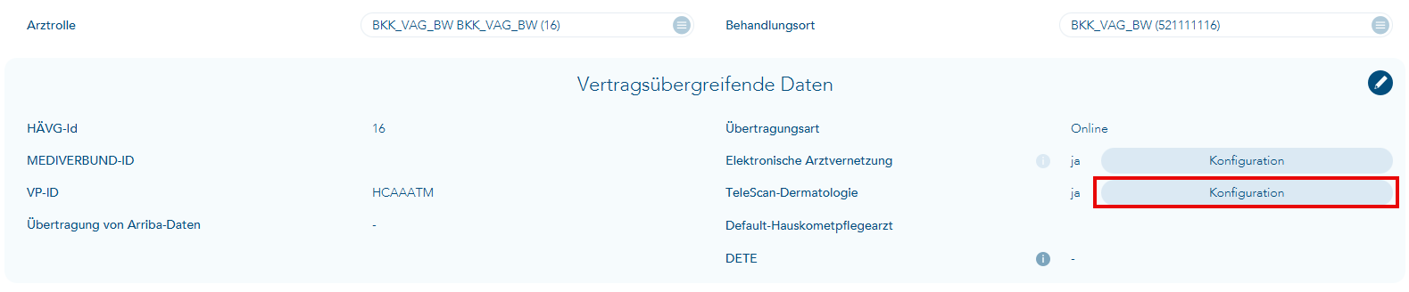 Konfiguration TeleScan-Dermatologie