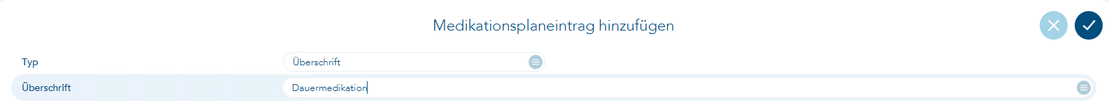 Medikationsplaneintrag hinzufügenm