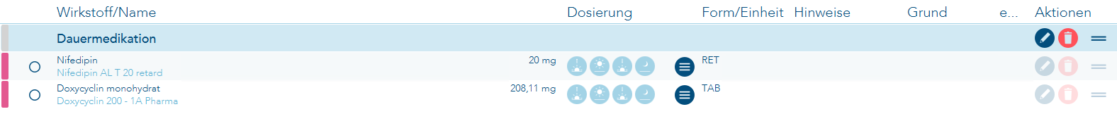 verschobene Zeile danach an gewünschter Position