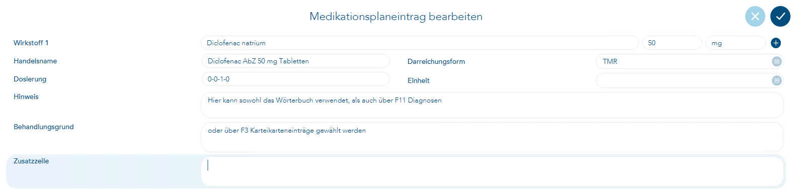 Medikationsplan bearbeiten