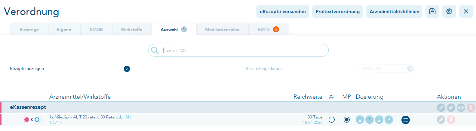 Reiter Asuwahl mit Arzneimittel