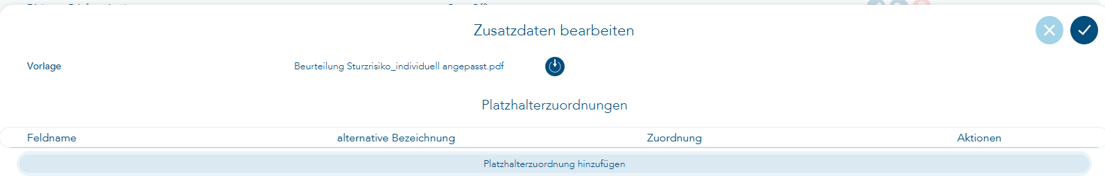 Zusatzdaten bearbeiten