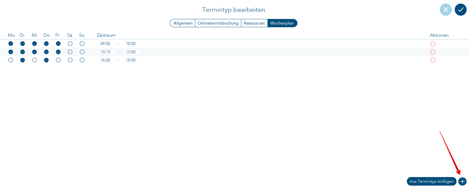 weitere Zeile über Plus-Symbol erzeugen