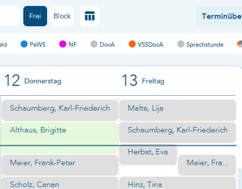 weiterer Termin neben einem Termin