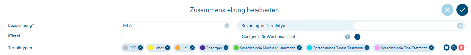 Zusammenstellung bearbeiten