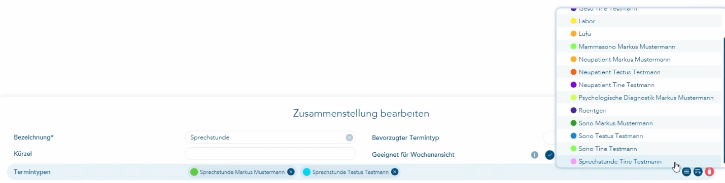 Zusammenstellug bearbeiten