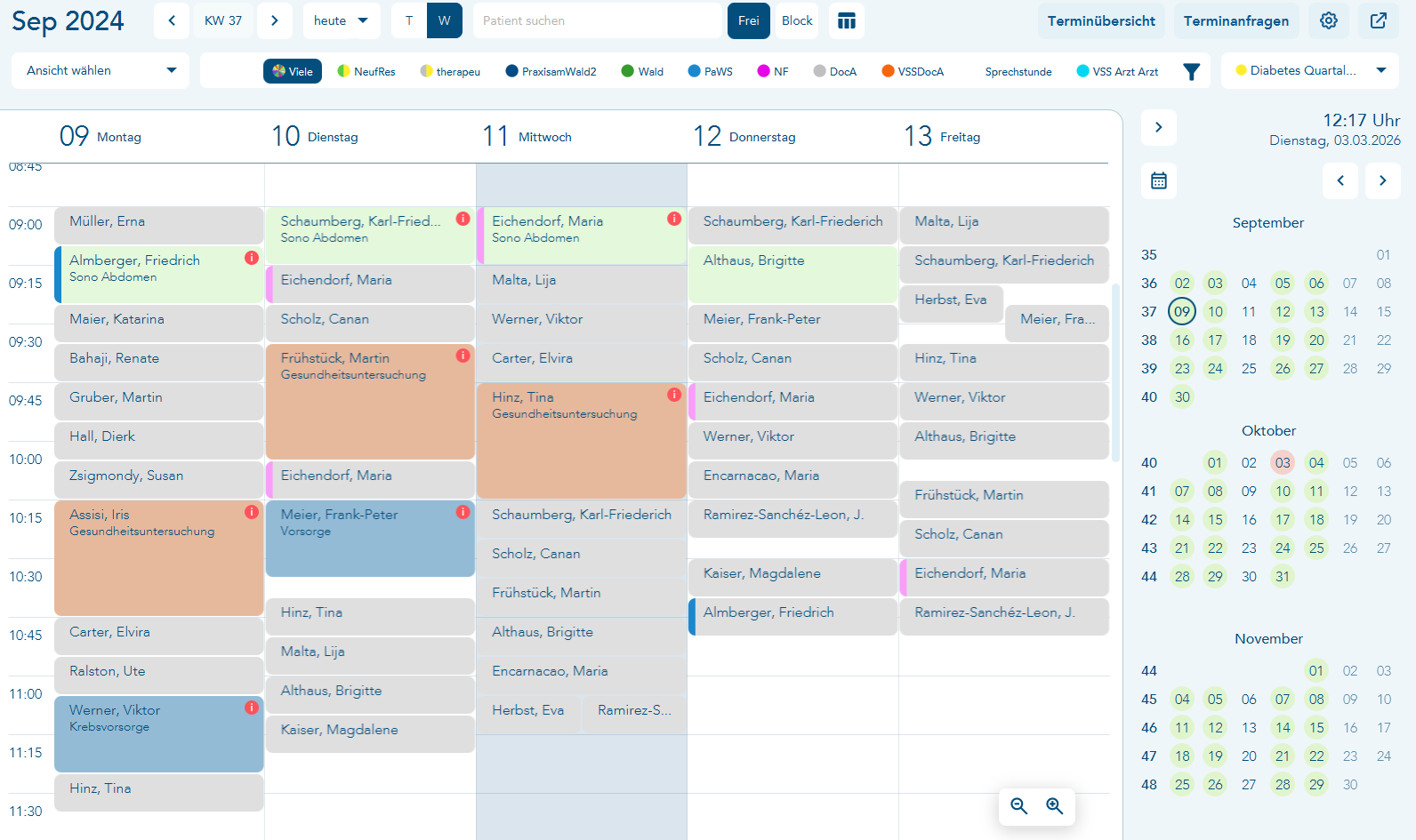 Ansicht bei aktivenFilter in Filterleiste