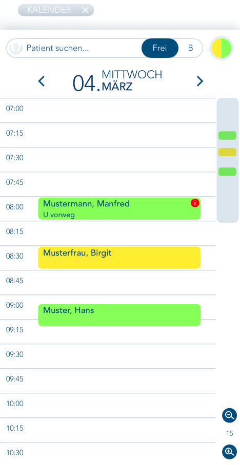 Ansicht Terminkalender auf iphone