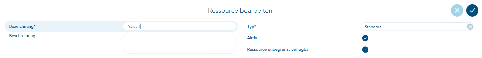 Feld Ressource unbegrenzt verfügbar angehakt