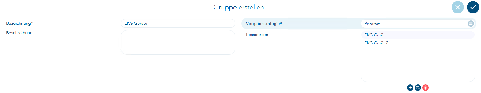 Gruppe mit Vergabestrategie Priorität
