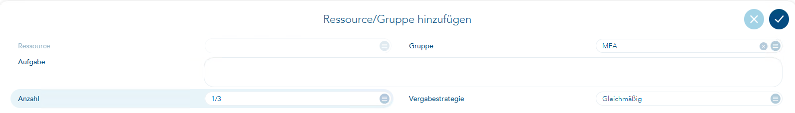 Gruppe der Ressource zuordnen