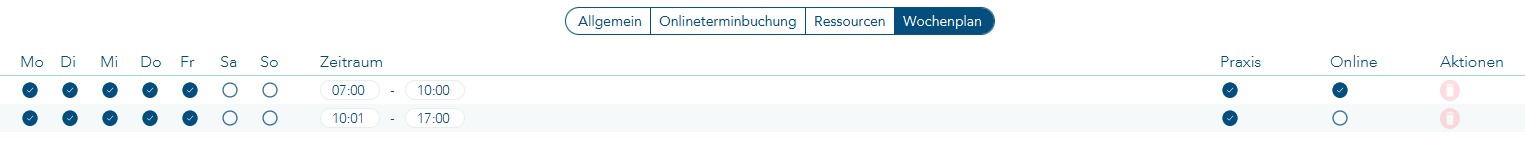 Wochenplan