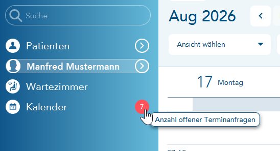 Anzahl offner Terminanfragen