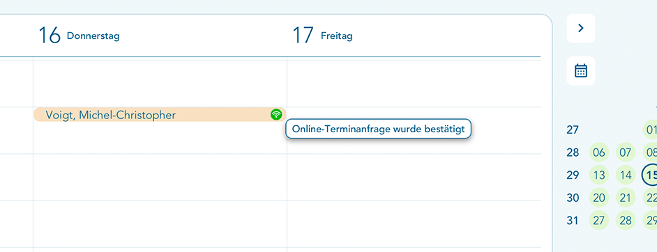 Termin im Status bestätigt