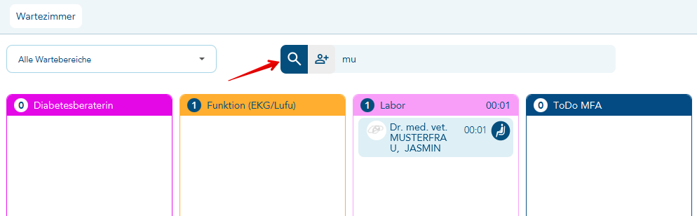 Suchen im Wartezimmer