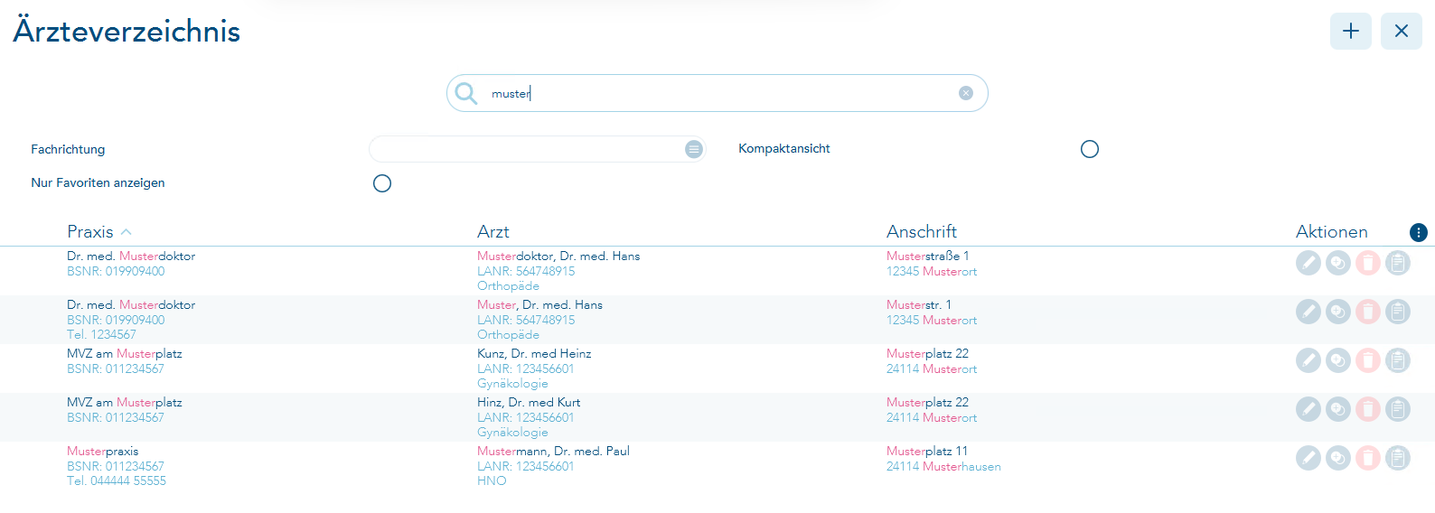 Suche nach Begriffen im Ärzteverzeichnis