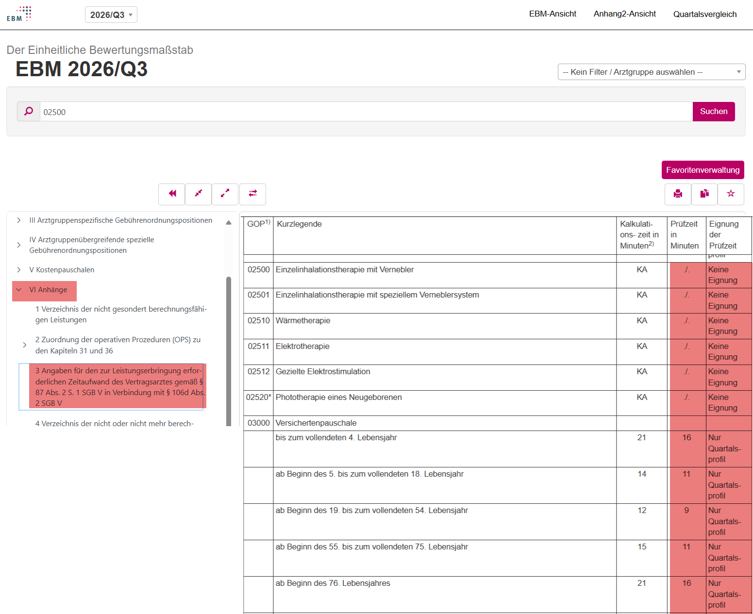 EBM-Online Internetseite der KBV