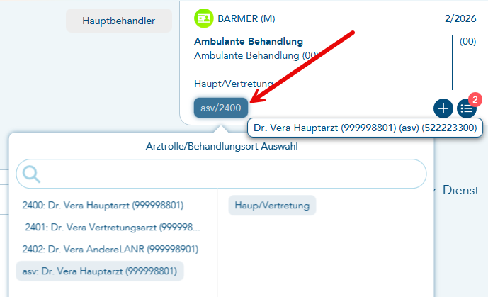 Arztrolle in den Falldaten ändern